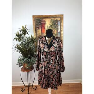 1. State Women 6 long sleeve V-neck mini dress with a paisley print Barbiedoll